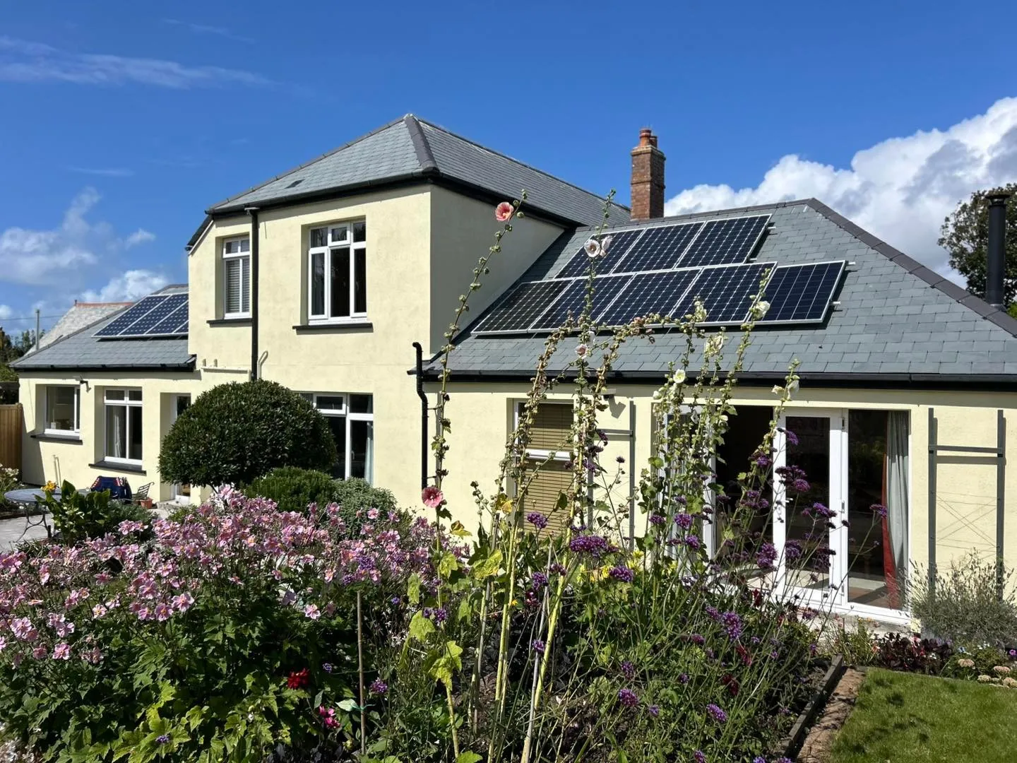 Residential Slate Roofing with Solar Panels